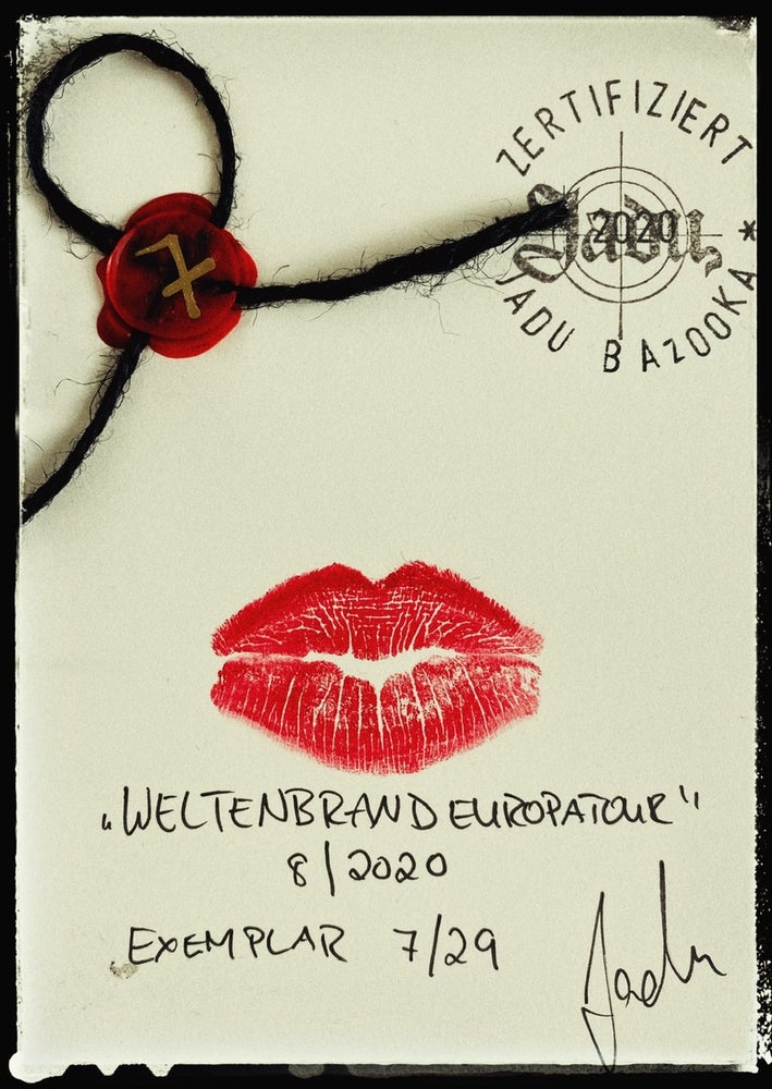 Ltd. Fine Art Aquarelle Collage „Weltenbrand Europatour“