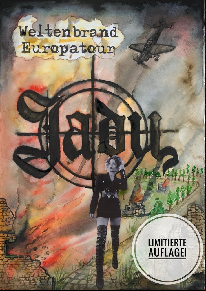 Ltd. Fine Art Aquarelle Collage „Weltenbrand Europatour“