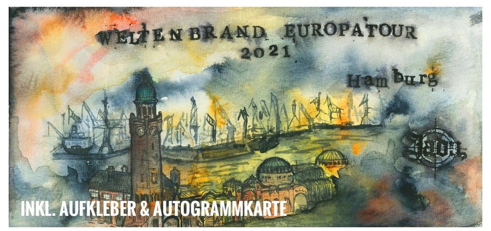 Artwork Sammelkarte Weltenbrand Europatour 2022 - Hamburg